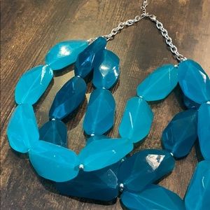 Ocean Blue Large Bead Statement Necklace